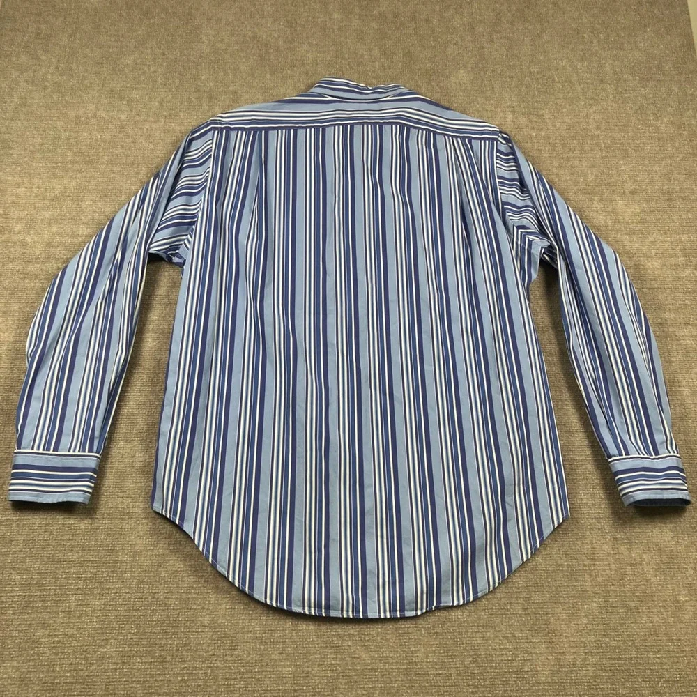 Polo Ralph Lauren Men's Striped Shirt L Blue Button Down Long Sleeve Pony Preppy